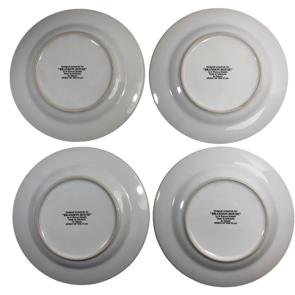 SAKURA Spirit of the Flag by Warren Kimble Set of 4 Ceramic Salad/Dessert Plates - Picture 6 of 11